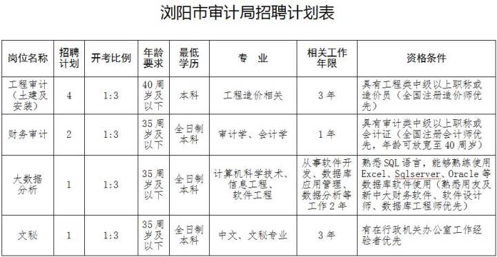 汨罗市审计局最新招聘信息